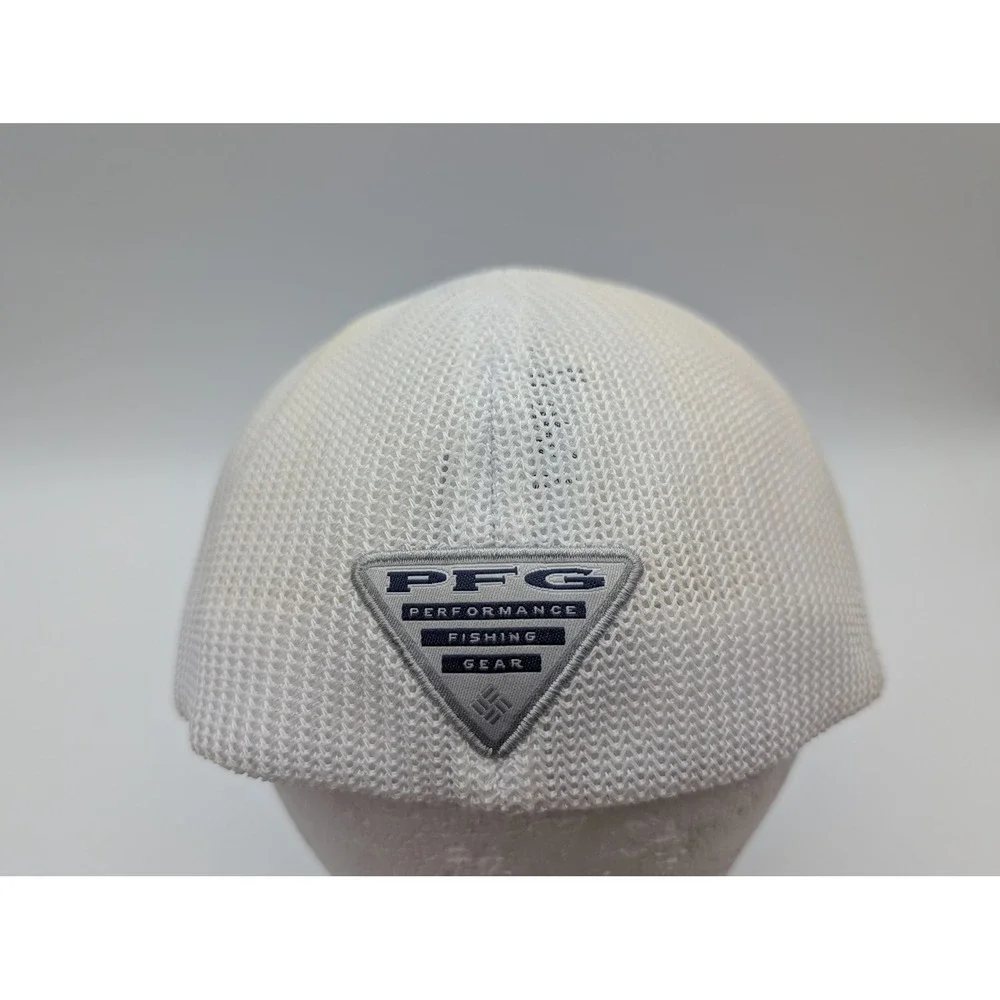 Columbia PFG Fish Flag Mesh Trucker Hat Grey White Flexfit L/XL Hat